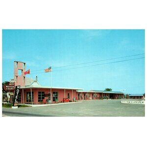 Postcard 1960s? Ocean Breeze Motor Court Motel Cabins housekeeping cottages